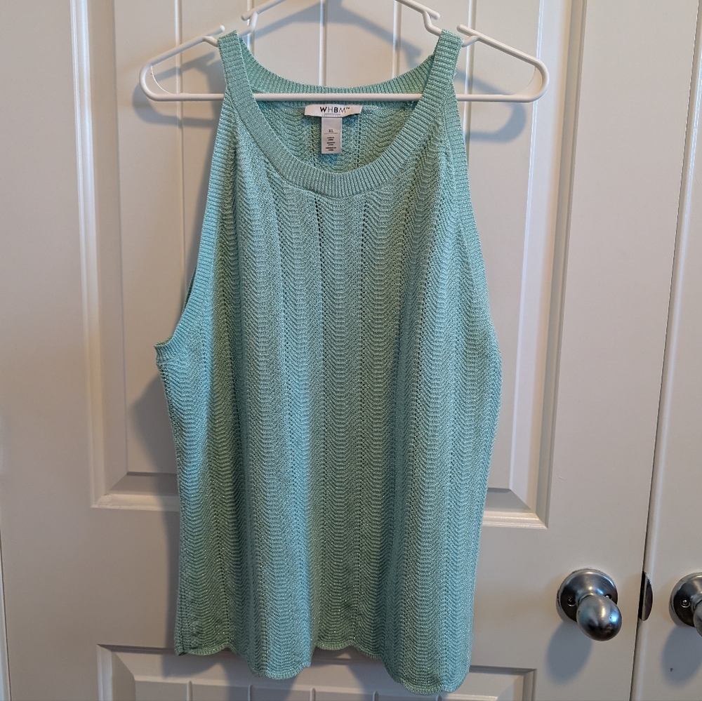Mint Green Sleeveless Knit Top - Picture 2 of 6